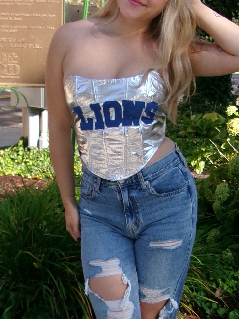 Detroit Lions Silver Corset Top - Picture 5 of 5